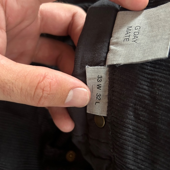 Rollas Relaxo Black Corduroy Pant - Picture 3 of 7